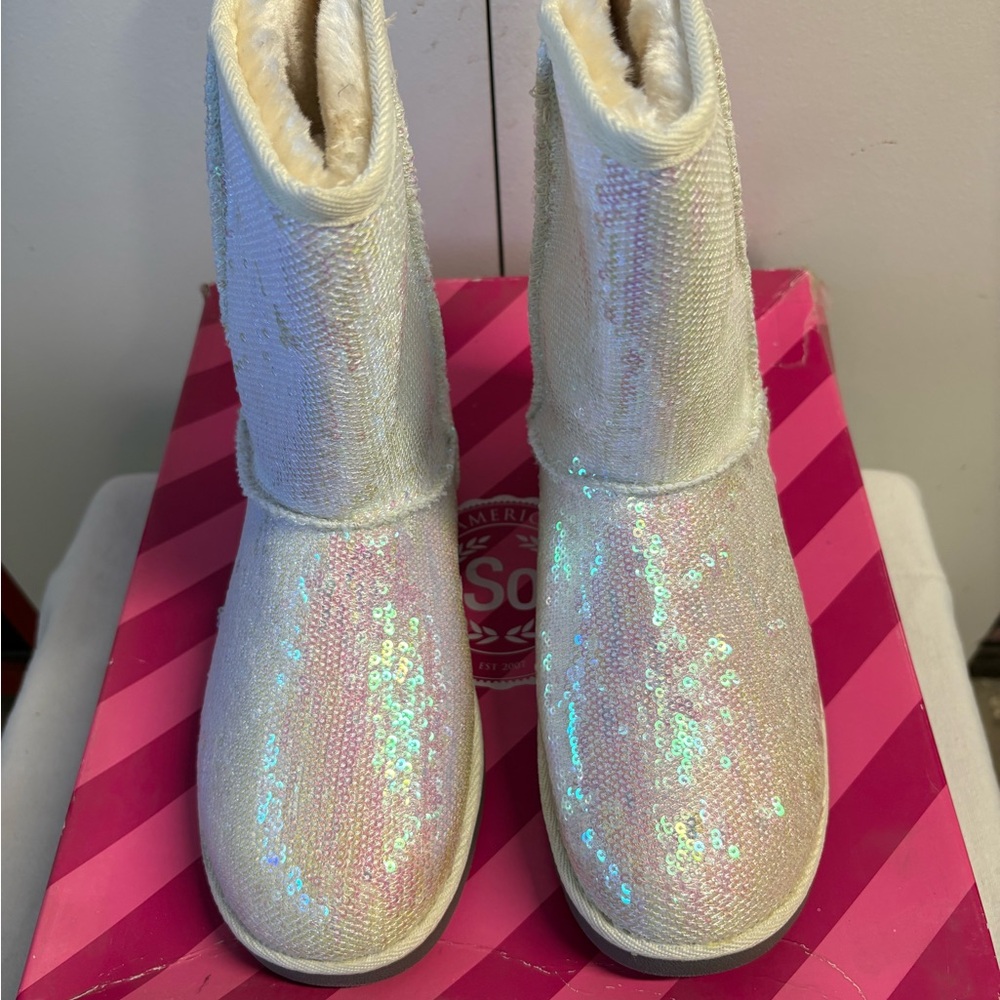 New Sequin Women’s  Boots - White